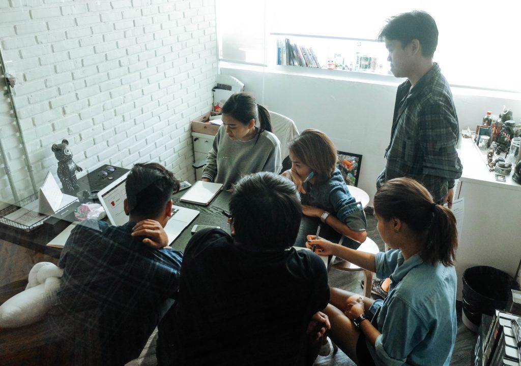 Business meeting with a group of people